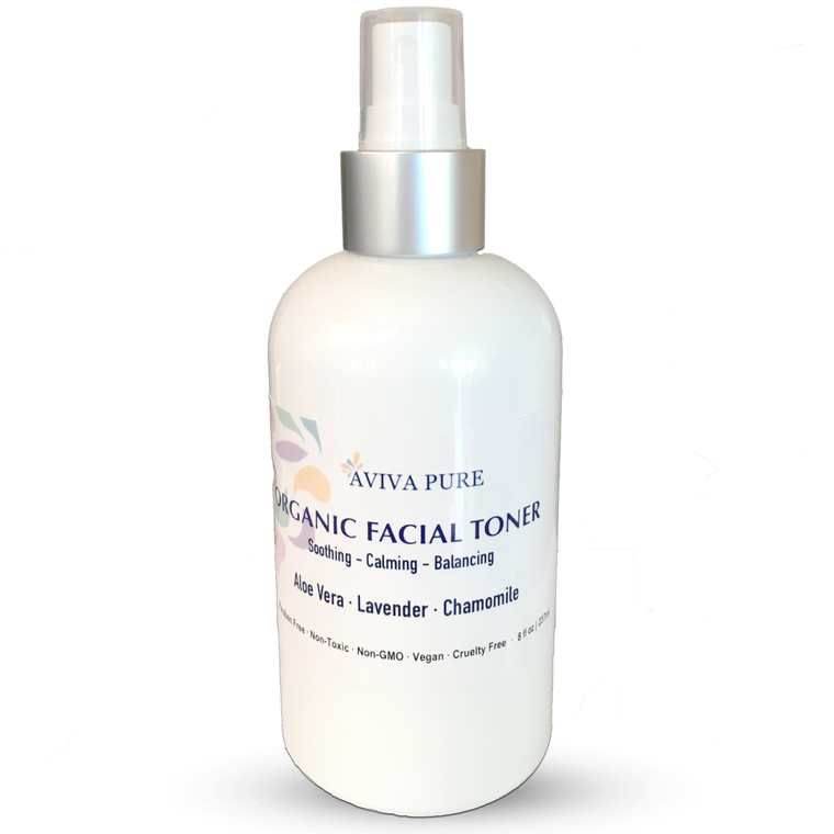 Organic Facial Toner by Aviva Pure - With Calming Aloe Vera, Chamomile, Lavender