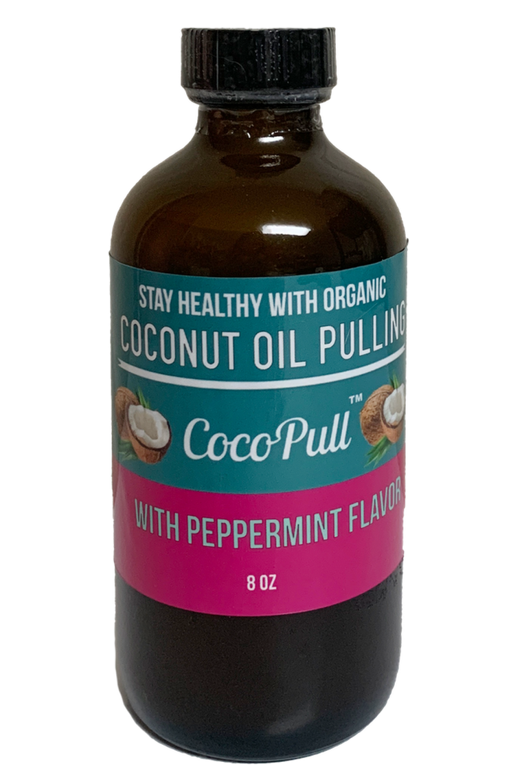 Cocopull™- Coconut Oil Pulling for Healthy, Clean Teeth and Mouth - 8oz Glass Bottle