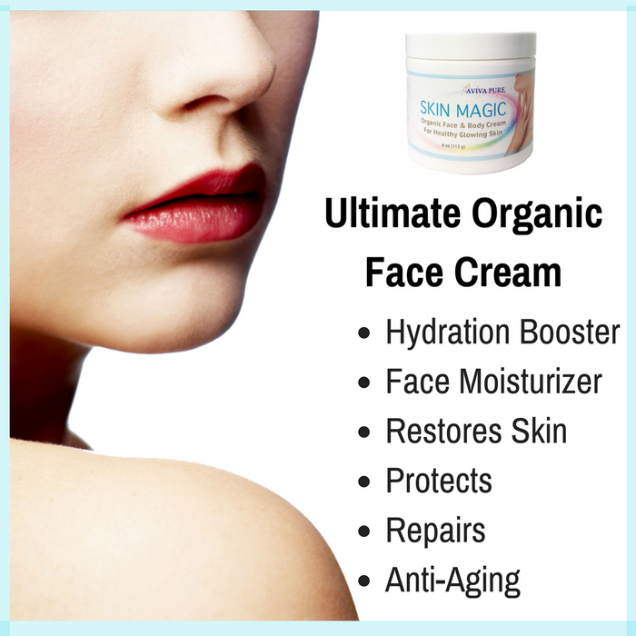 Organic Aloe Vera Face Cream and Body Moisturizer Fragrance Free - Dry Mature Skin - Aviva Pure